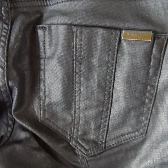 Burberry Brit Black Coated Cotton Westbourne Skinny Ankle Jeans Size US 24