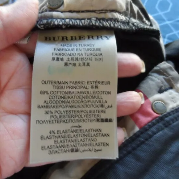 Burberry Brit Black Coated Cotton Westbourne Skinny Ankle Jeans Size US 24