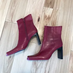 Burgundy Leather Boots