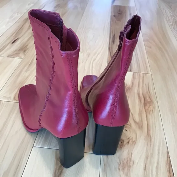 Burgundy Leather Boots