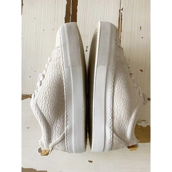 Buscemi En Noir White Crocodile Embossed Leather Low Top Sneakers Shoes Size 6