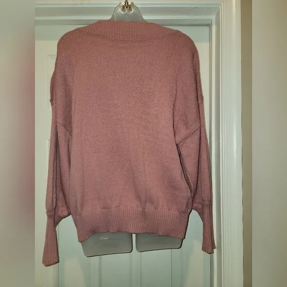 Button Shoulder Pullover Sweater