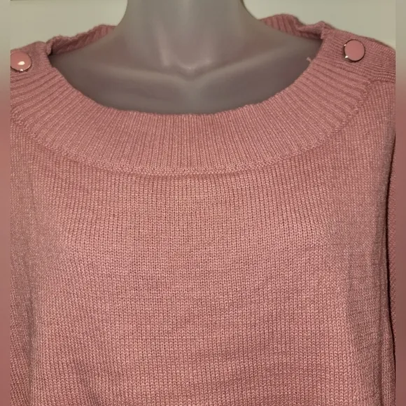Button Shoulder Pullover Sweater
