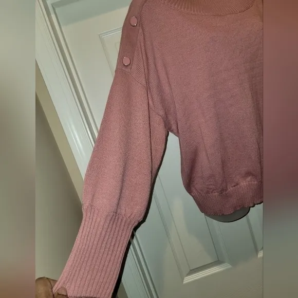 Button Shoulder Pullover Sweater