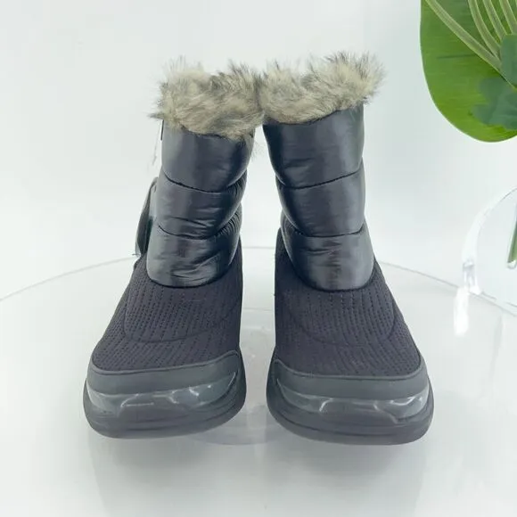 Bzees Luscious Bootie 6 Puffer Faux Fur Lined Side Zip Ankle Boots Winter Snow