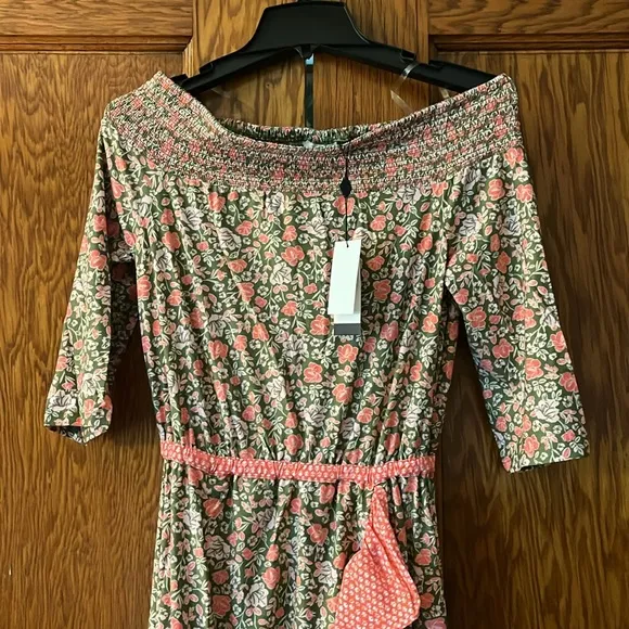 CABANA LIFE Jetties Beach Off The Shoulder Ruffle Maxi Dress Cover up NWT