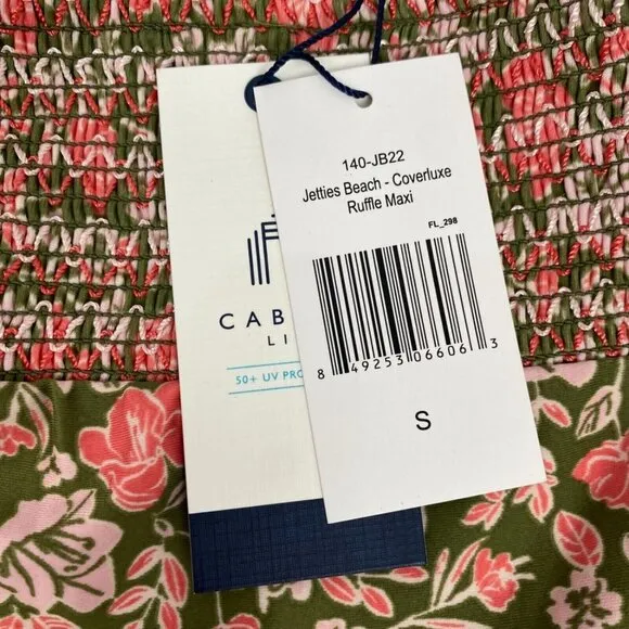 CABANA LIFE Jetties Beach Off The Shoulder Ruffle Maxi Dress Cover up NWT