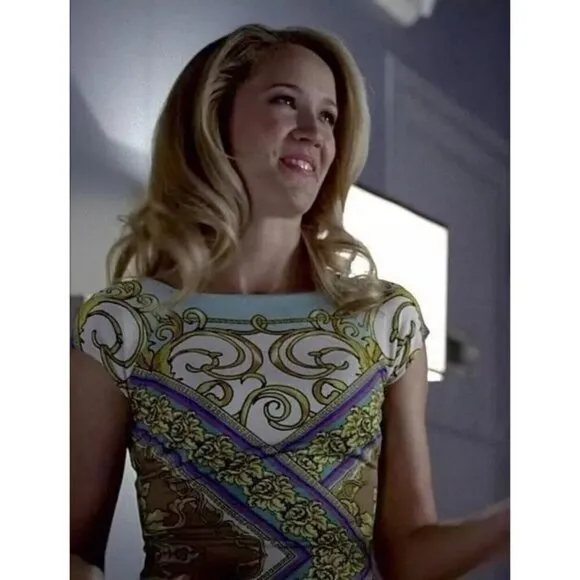 Cache Mirrored Status Baroque Print Stretch Dress Worn On TV Show