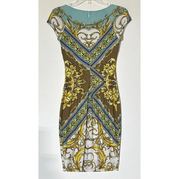Cache Mirrored Status Baroque Print Stretch Dress Worn On TV Show
