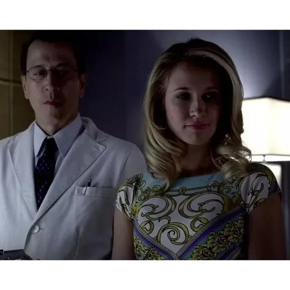 Cache Mirrored Status Baroque Print Stretch Dress Worn On TV Show