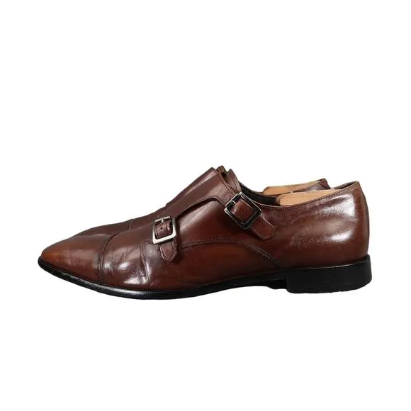 Calibrate Shoes Mens 10 Oxford Double Monk Strap Buckle Classic Leather Formal