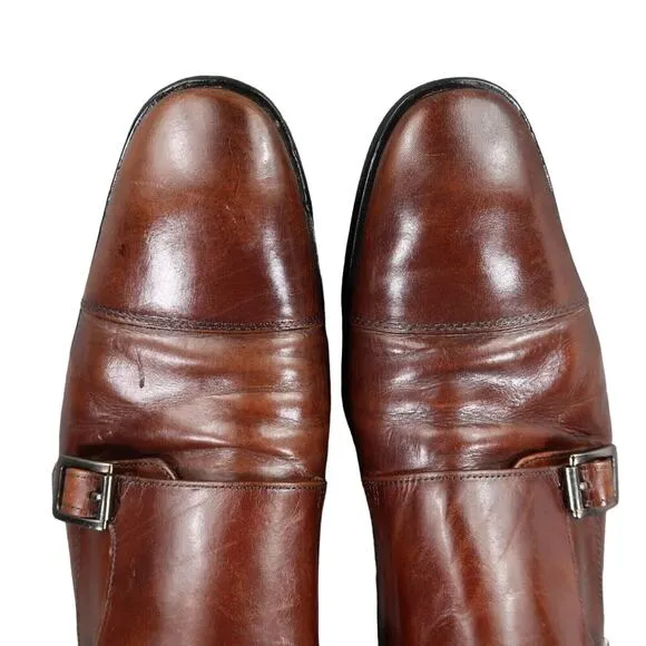 Calibrate Shoes Mens 10 Oxford Double Monk Strap Buckle Classic Leather Formal