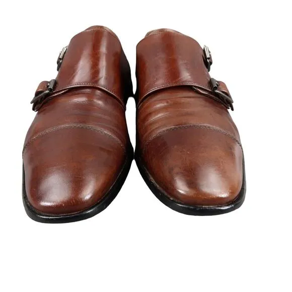 Calibrate Shoes Mens 10 Oxford Double Monk Strap Buckle Classic Leather Formal