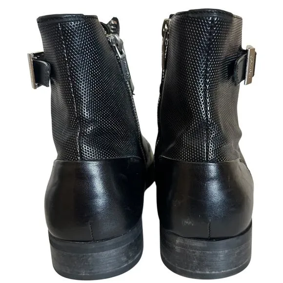 Calvin Klein Black Leather Side-Zip Stokely Ankle Boots Mens Sz. US 9 Y2K Matrix