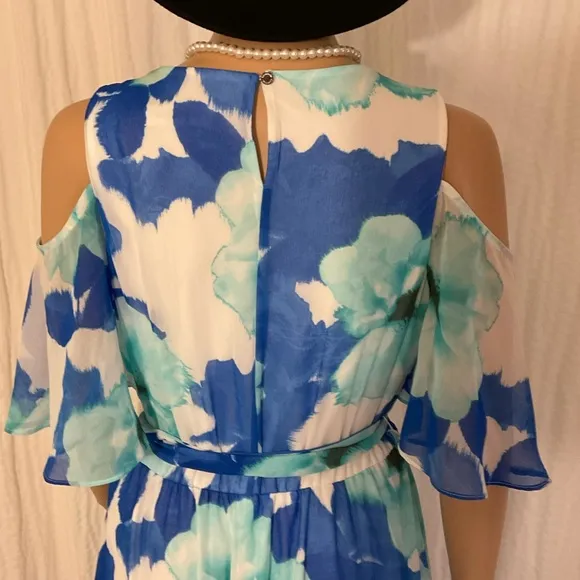 Calvin Klein Floral Cold Shoulder Maxi Dress size 10