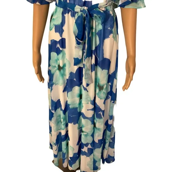 Calvin Klein Floral Cold Shoulder Maxi Dress size 10