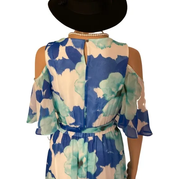 Calvin Klein Floral Cold Shoulder Maxi Dress size 10