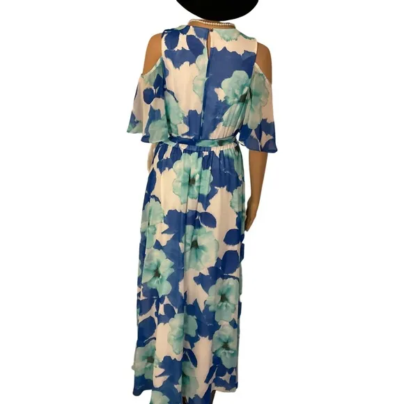 Calvin Klein Floral Cold Shoulder Maxi Dress size 10