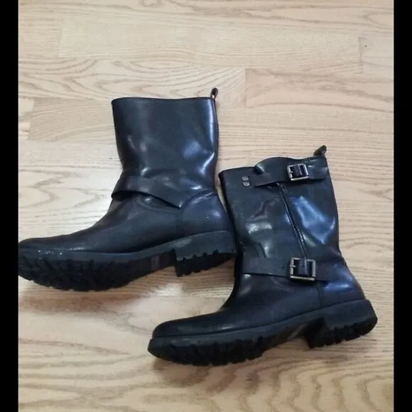 CALVIN KLEIN JEANS MEN'S THEO‎ LEATHER BOOTS SZ  10