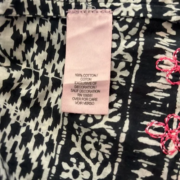 Calypso St Barth Rowena Embroidered Aztec Tunic Dress/Beach Cover Up Sz M