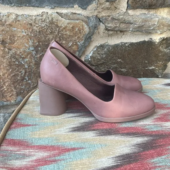 Camper 'Lea' Formal Block Heel Shoes in Light Mauve Purple Size 36