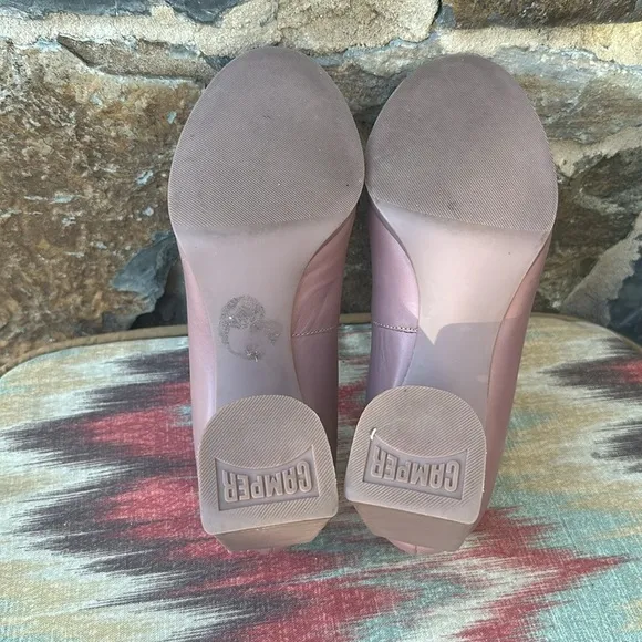 Camper 'Lea' Formal Block Heel Shoes in Light Mauve Purple Size 36