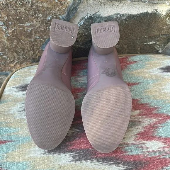 Camper 'Lea' Formal Block Heel Shoes in Light Mauve Purple Size 36