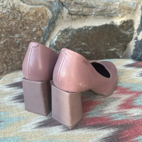 Camper 'Lea' Formal Block Heel Shoes in Light Mauve Purple Size 36
