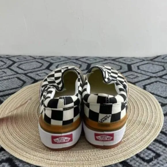 Canvas Slip On Shoes - VANS, Checkerboard Style