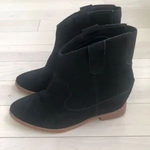 Carlos by Carlos Santana Black Rowen Ankle Boots Block Heels Black Size 8.5