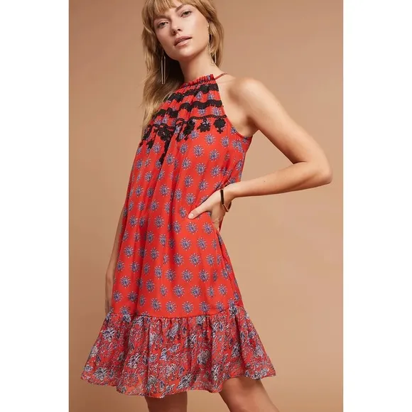 Carolina K. Antropologie Fiore Silk Halter Dress size XS