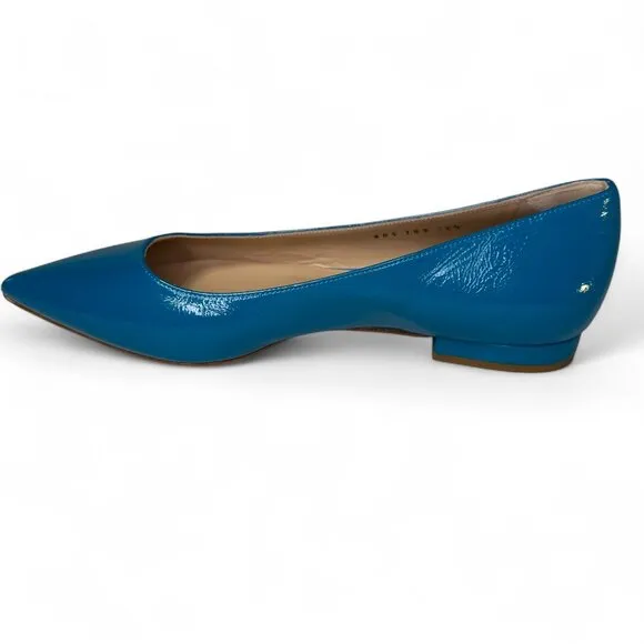 Casadei  Women's Turquiose Leather Pointed Toe Flats EU 36.5 NWOB