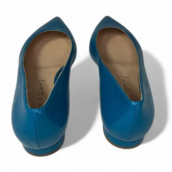 Casadei  Women's Turquiose Leather Pointed Toe Flats EU 36.5 NWOB