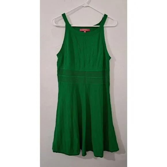 Catherine Malandrino Womens Large KELLY GREEN HI boat Neck Shift Dress Stretch