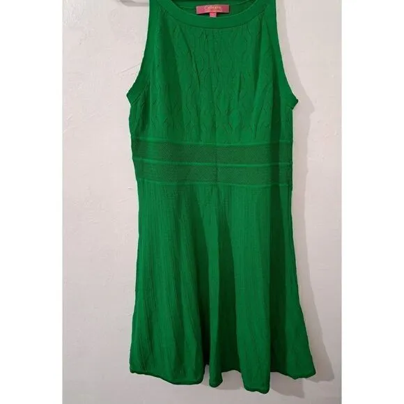 Catherine Malandrino Womens Large KELLY GREEN HI boat Neck Shift Dress Stretch