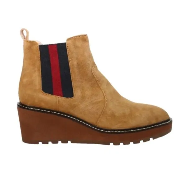 Cecelia New York GEMMA Genuine Suede  Side Stripe Pull On Boots