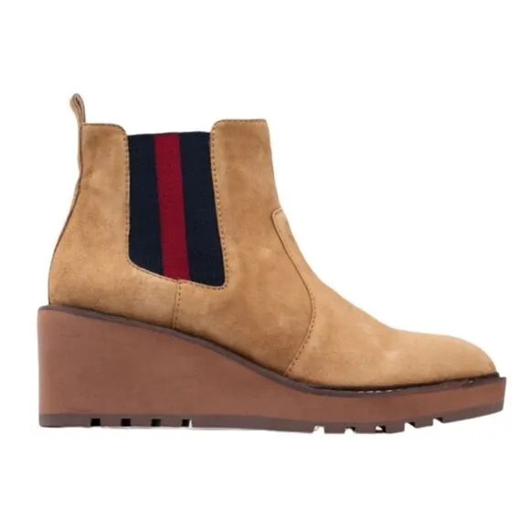 Cecelia New York GEMMA Genuine Suede  Side Stripe Pull On Boots