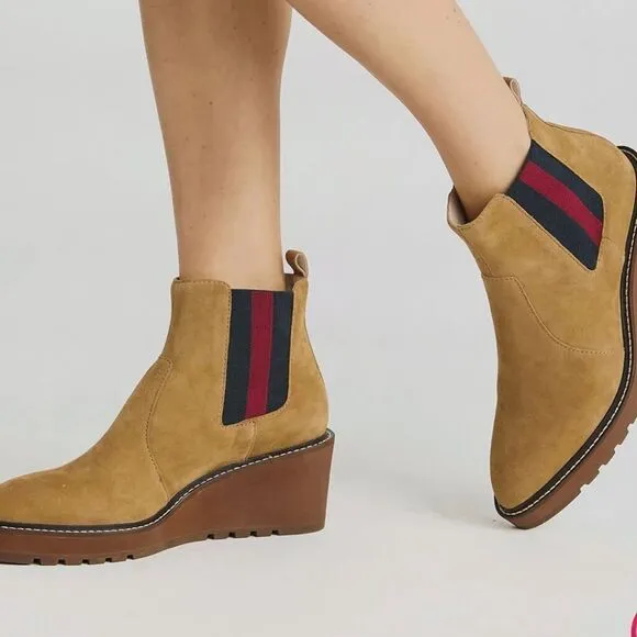 Cecelia New York GEMMA Genuine Suede  Side Stripe Pull On Boots