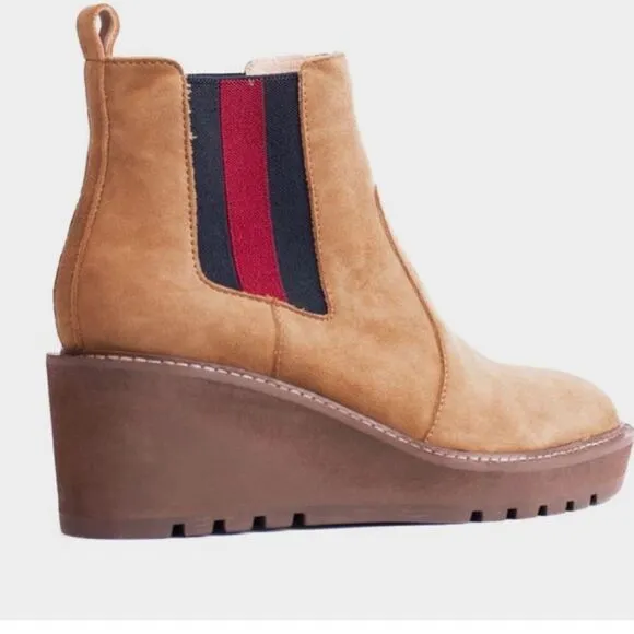 Cecelia New York GEMMA Genuine Suede  Side Stripe Pull On Boots