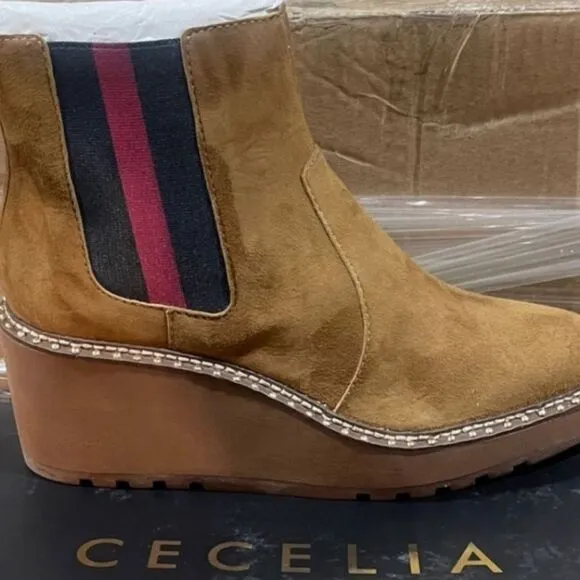 Cecelia New York GEMMA Genuine Suede  Side Stripe Pull On Boots