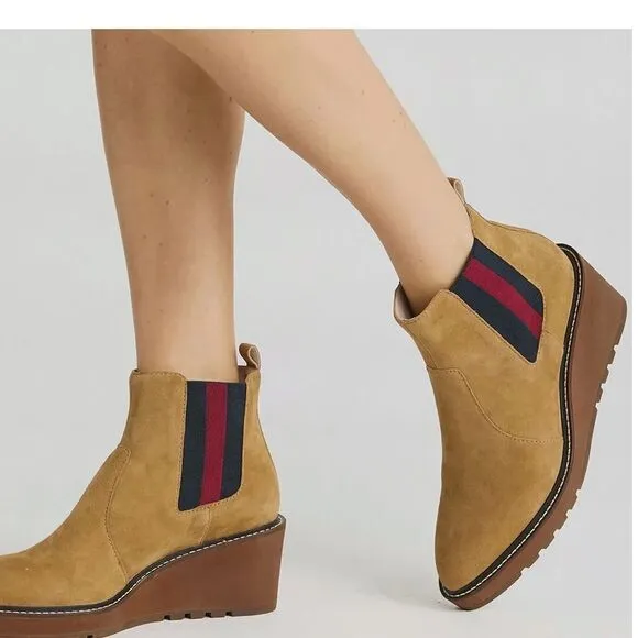Cecelia New York GEMMA Genuine Suede  Side Stripe Pull On Boots