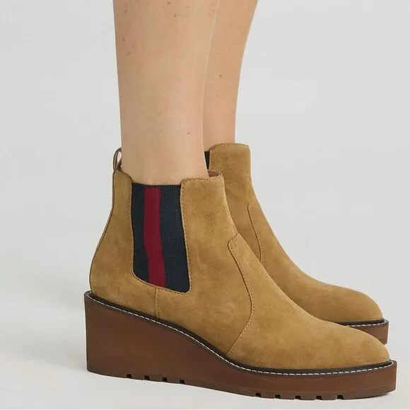 Cecelia New York GEMMA Genuine Suede  Side Stripe Pull On Boots