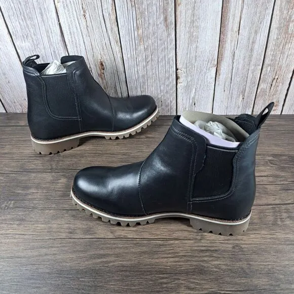 Chaco Fields Chelsea Pull On Slip On Waterproof Boots Women's Sz 9.5 Black (VGC)
