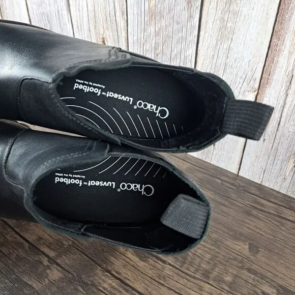 Chaco Fields Chelsea Pull On Slip On Waterproof Boots Women's Sz 9.5 Black (VGC)