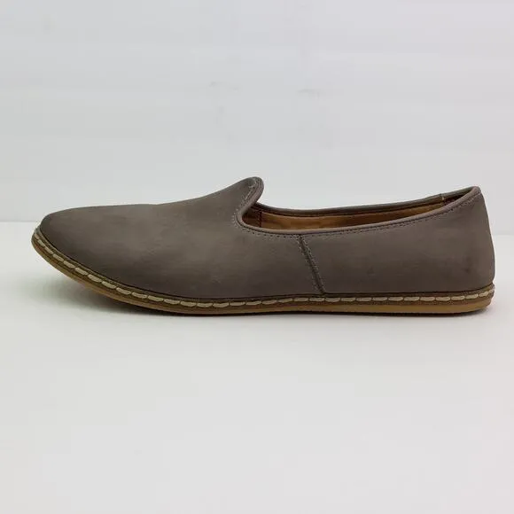 Charix Mens Size EU 44 US 10.5-11 Womens us 12 Gray Nubuck Slip On Loafer Shoes
