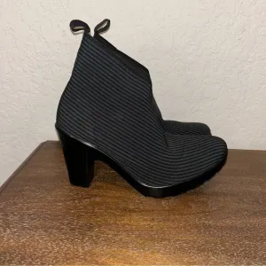 Charleston Shoe Co. Telfair Stripe Print Slip on Heel Boot Shoes
