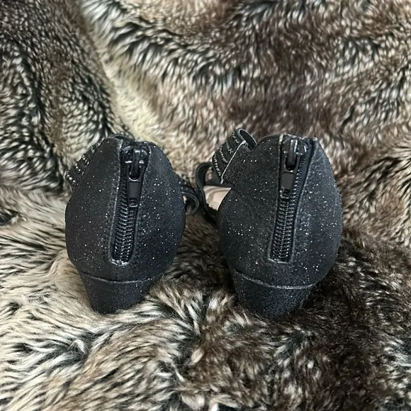 Charter Club Black Glitter Dress Sandal Wedges-NWT