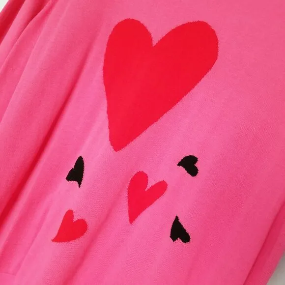 Chico’s Big Heart Pink Pullover Sweater Lightweight Jumper Plus Size XXL $90