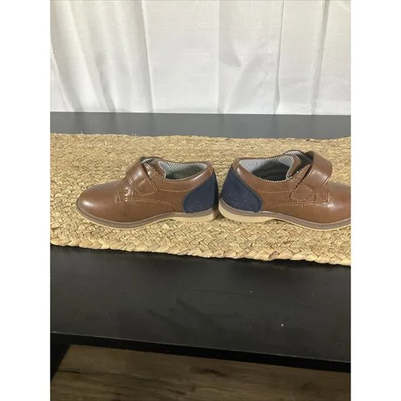 Children’s Boys Size 9 Brown Strap Walking Wedge Oxford Tahari Dress Shoes