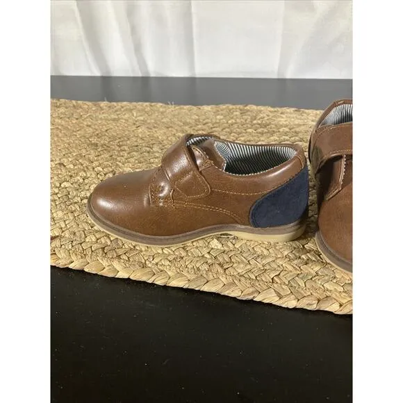 Children’s Boys Size 9 Brown Strap Walking Wedge Oxford Tahari Dress Shoes